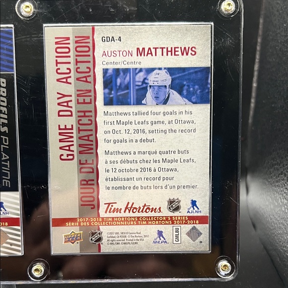 Upper Deck Tim Horton’s Auston Matthews 3 card framed set - Picture 8 of 8